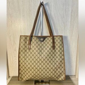 Gucci Brown Monogram Tote Bag